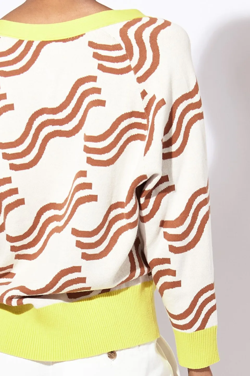 Fashion Mapoésie CARDIGAN NOTO EL MAR CARAMEL LIME