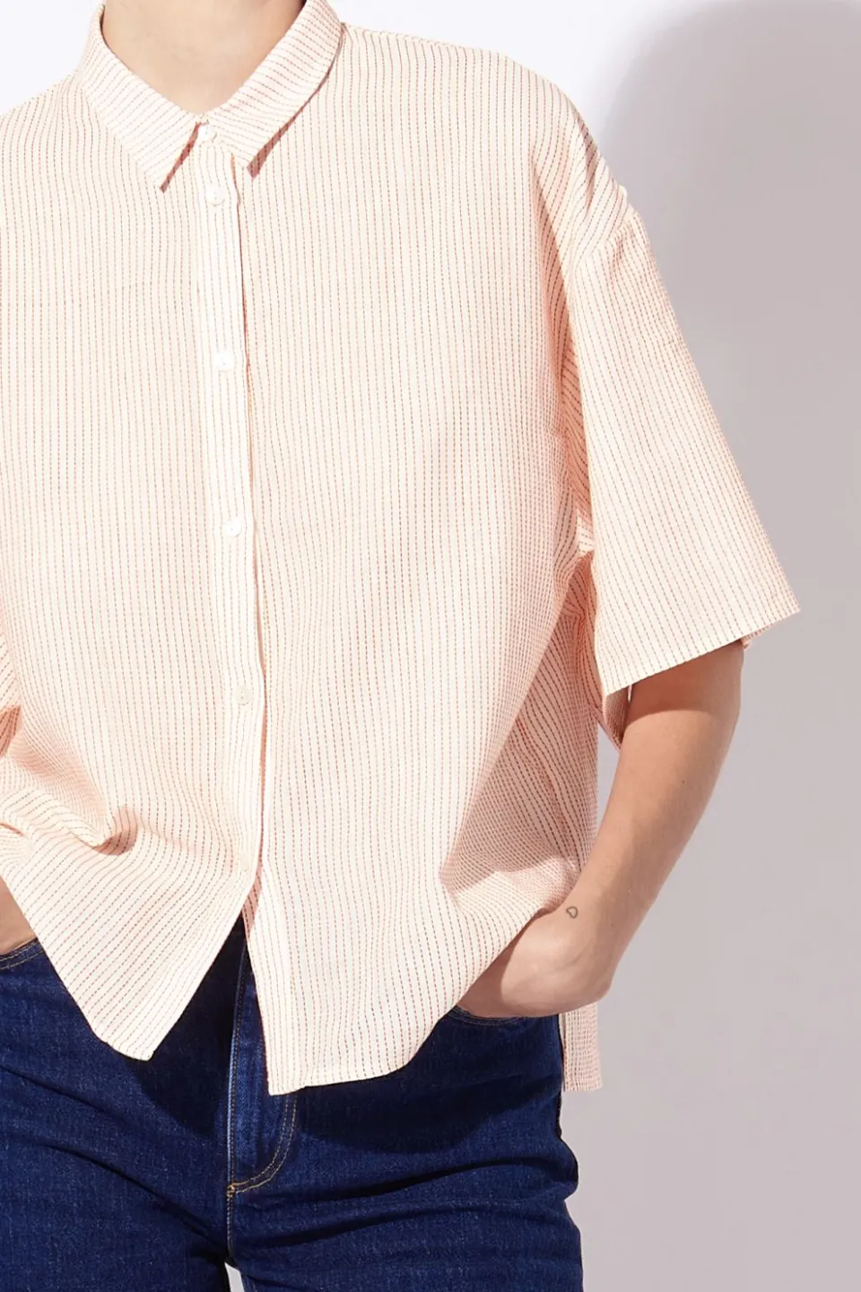 Sale Mapoésie CHEMISE ANDREW PIQUÉ ORANGE