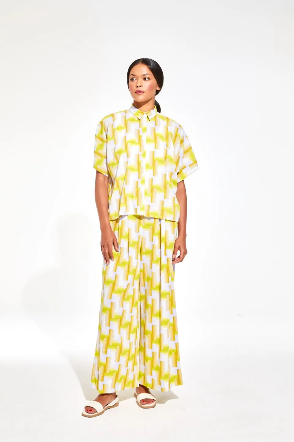 New Mapoésie Chemise Nora Echo Lime