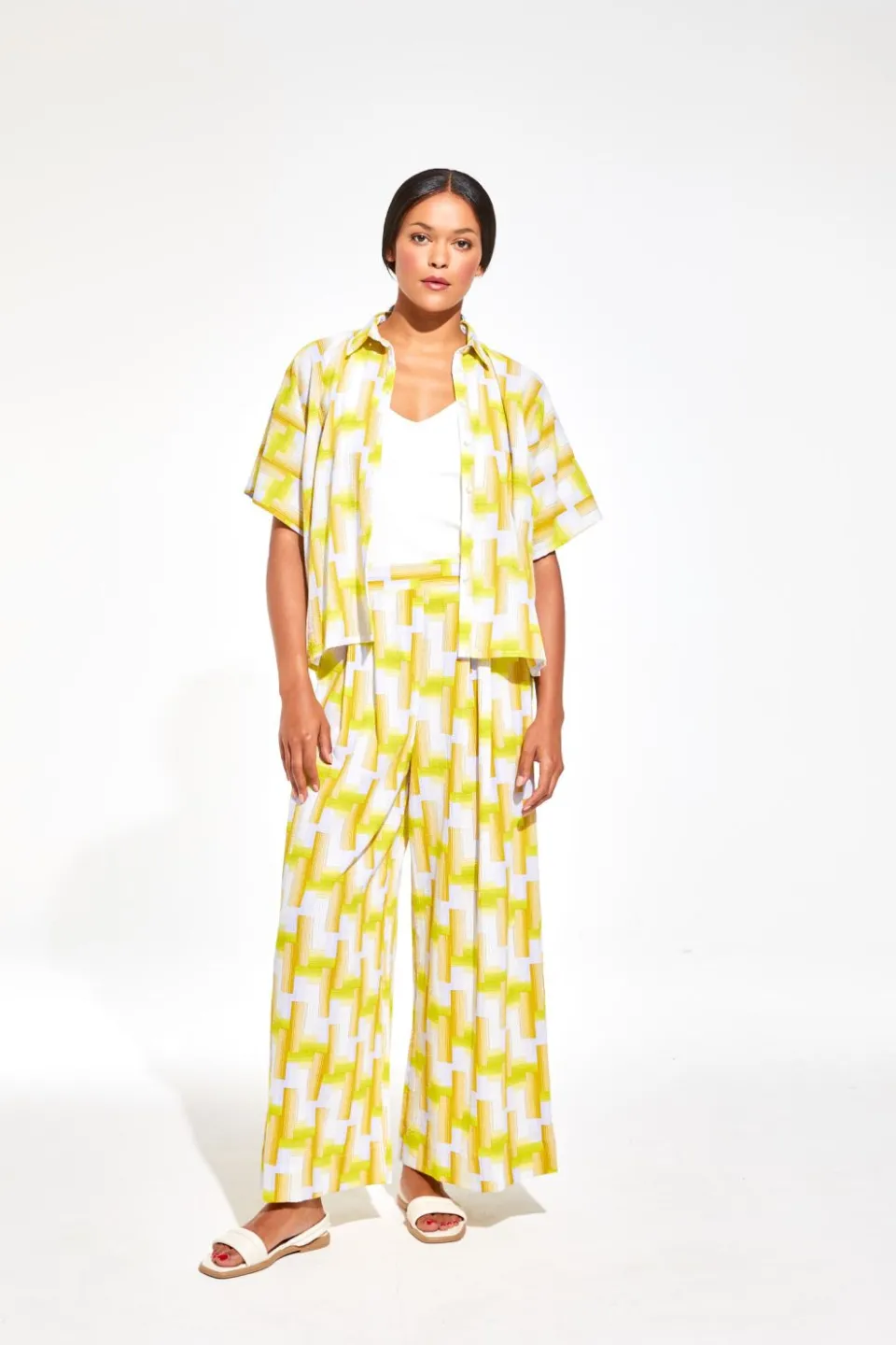 New Mapoésie Chemise Nora Echo Lime