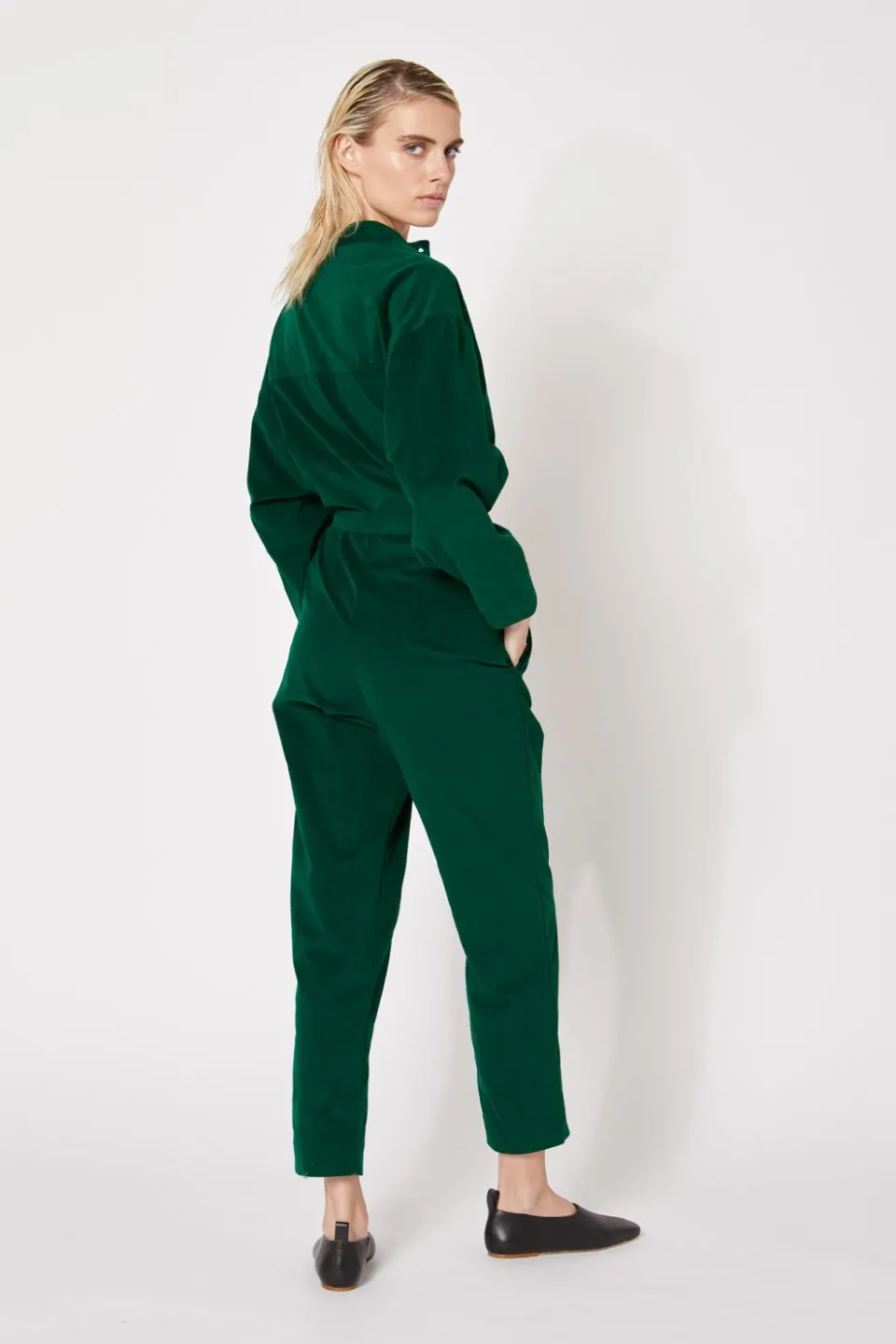 Best Mapoésie COMBINAISON MONICA VELOURS UNI VERT