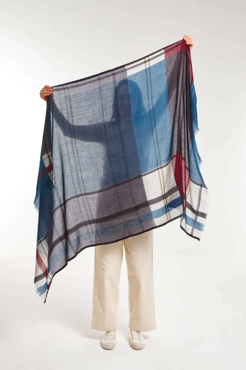 Sale Mapoésie Foulard Divine Gris Bleu