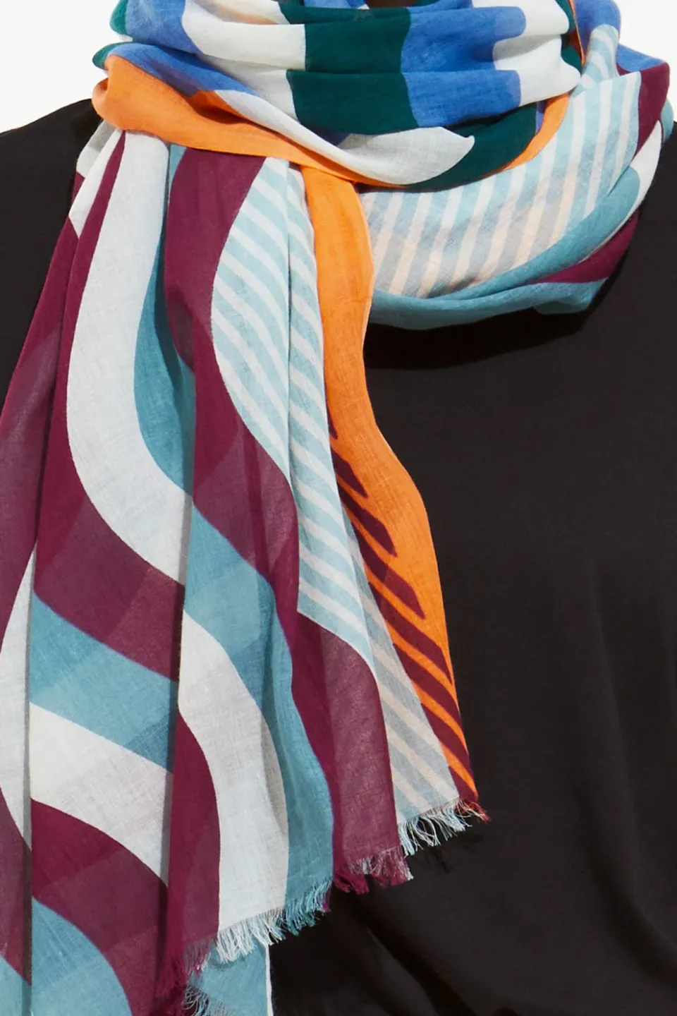 Clearance Mapoésie Foulard Gamma Bleu Brun