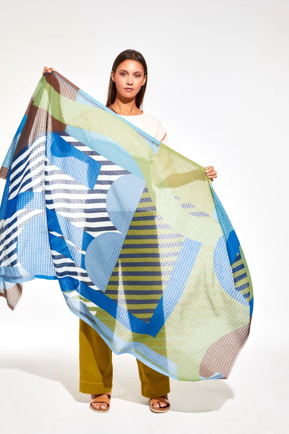 Outlet Mapoésie Foulard Carte Postale Bleu