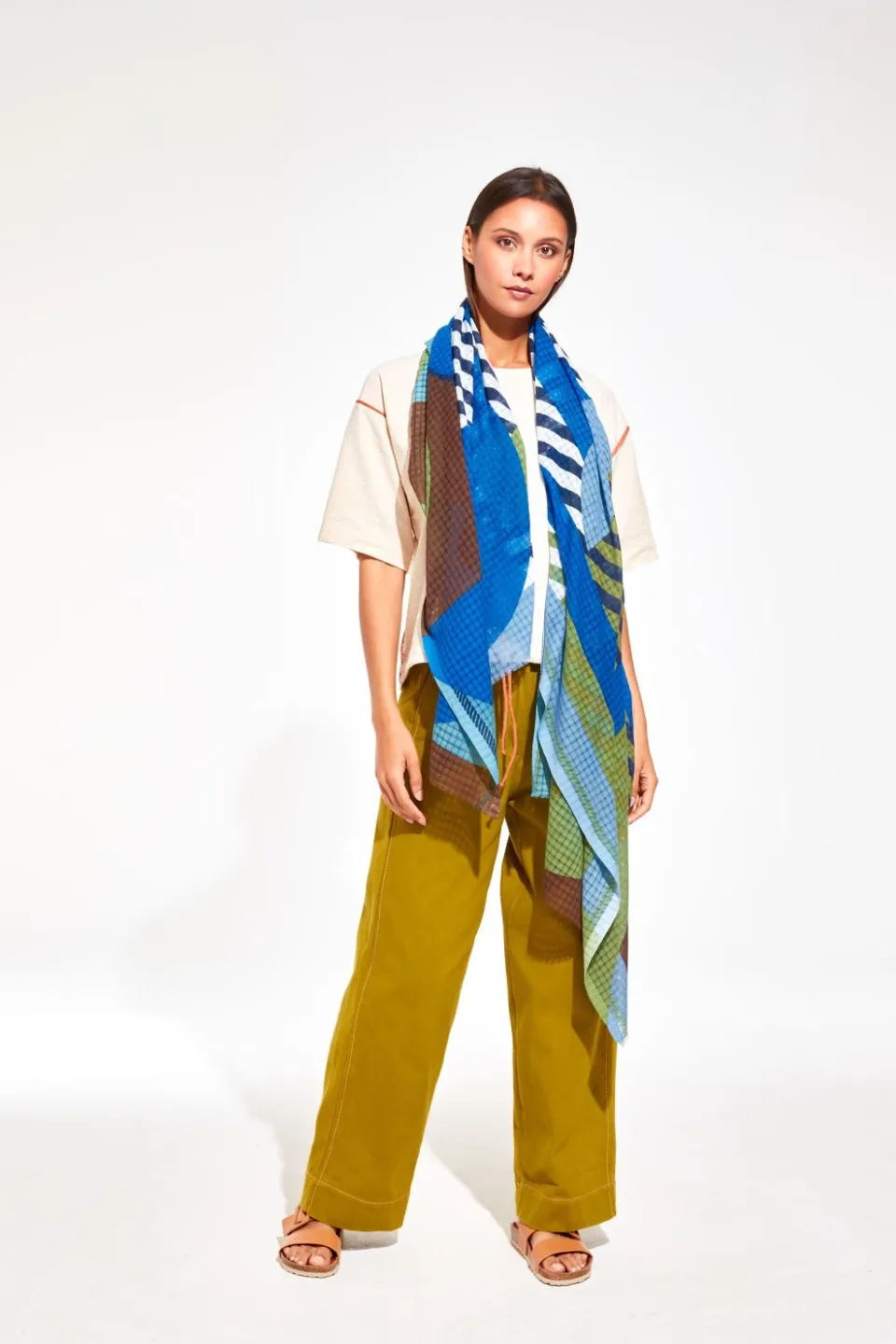Outlet Mapoésie Foulard Carte Postale Bleu