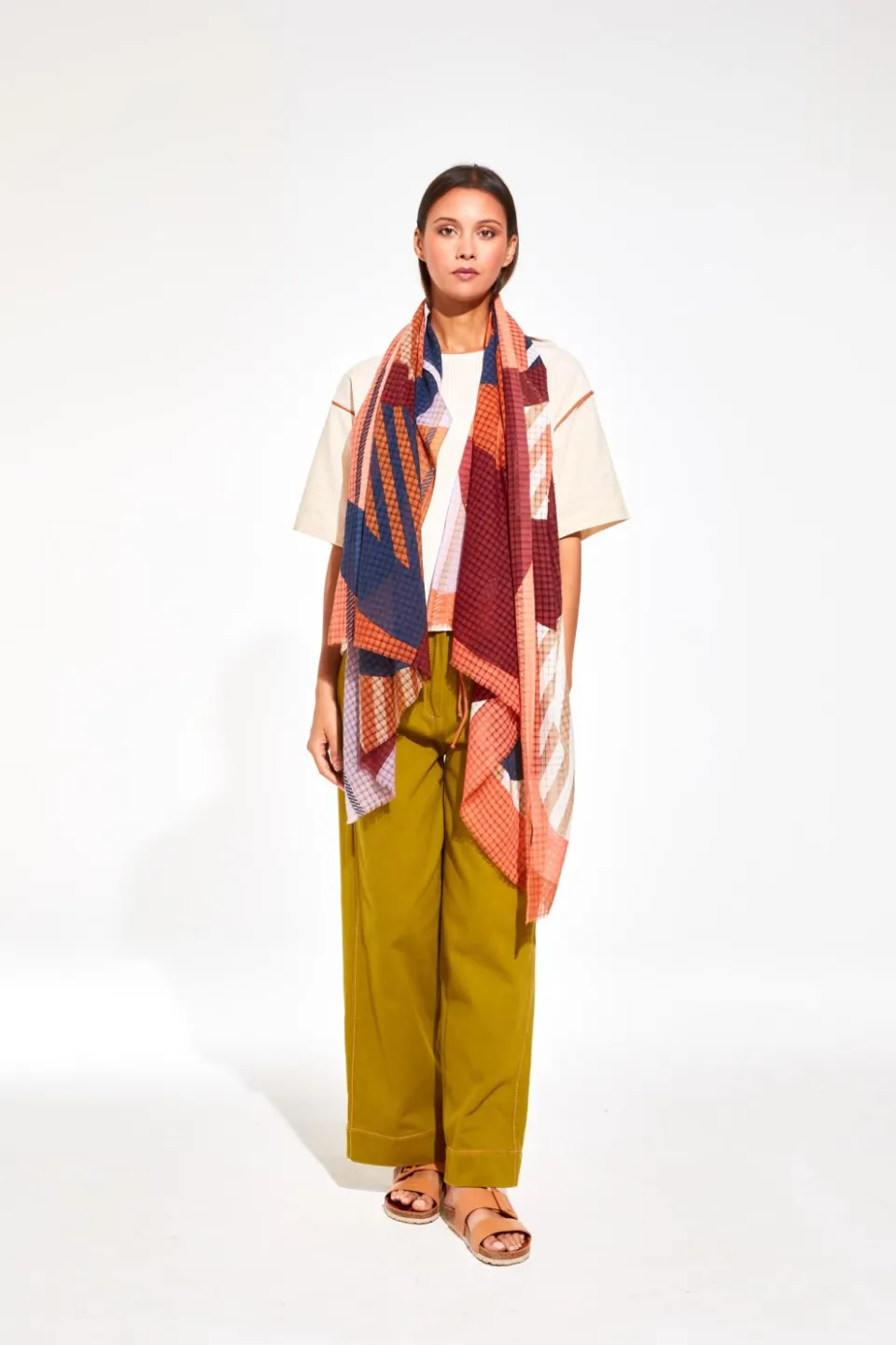 Online Mapoésie Foulard Carte Postale Brun