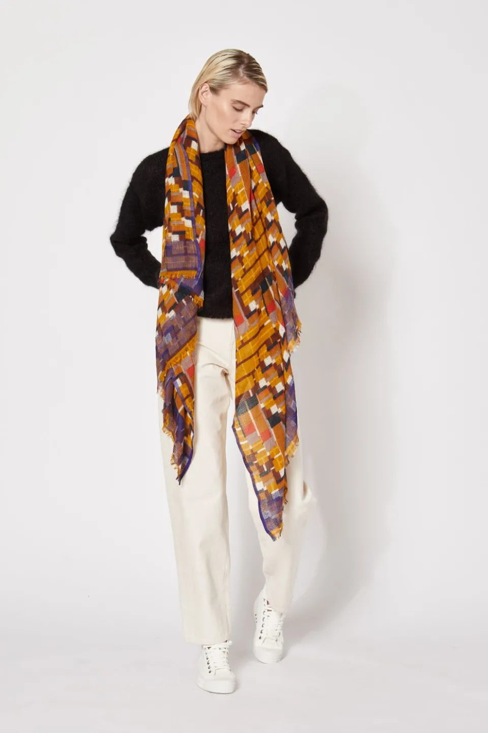 New Mapoésie FOULARD OCTAVE MOUTARDE
