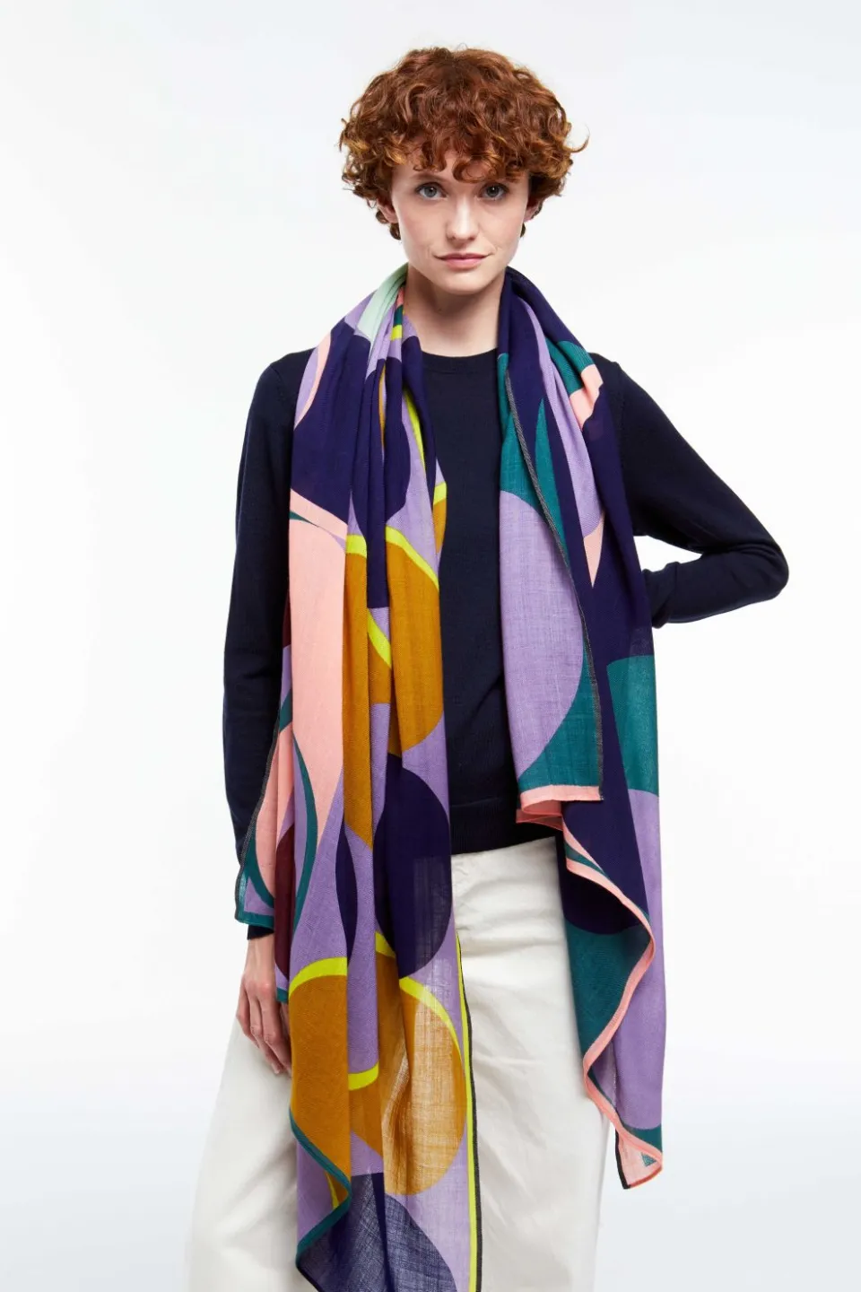 Best Mapoésie Foulard Onde Parme Marine