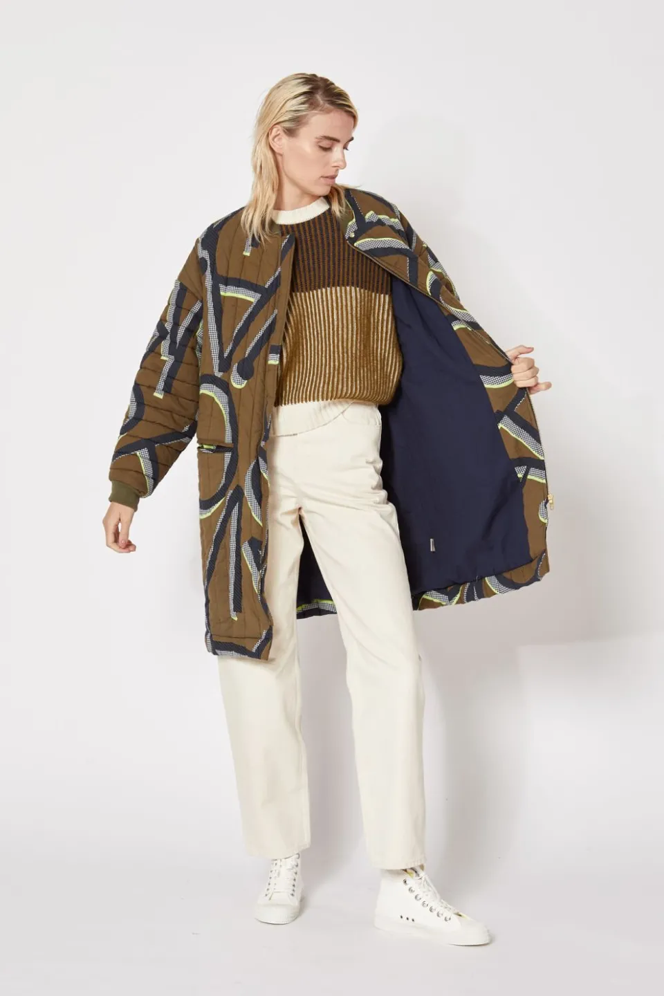 Fashion Mapoésie MANTEAU JIM MONOGRAMME KAKI