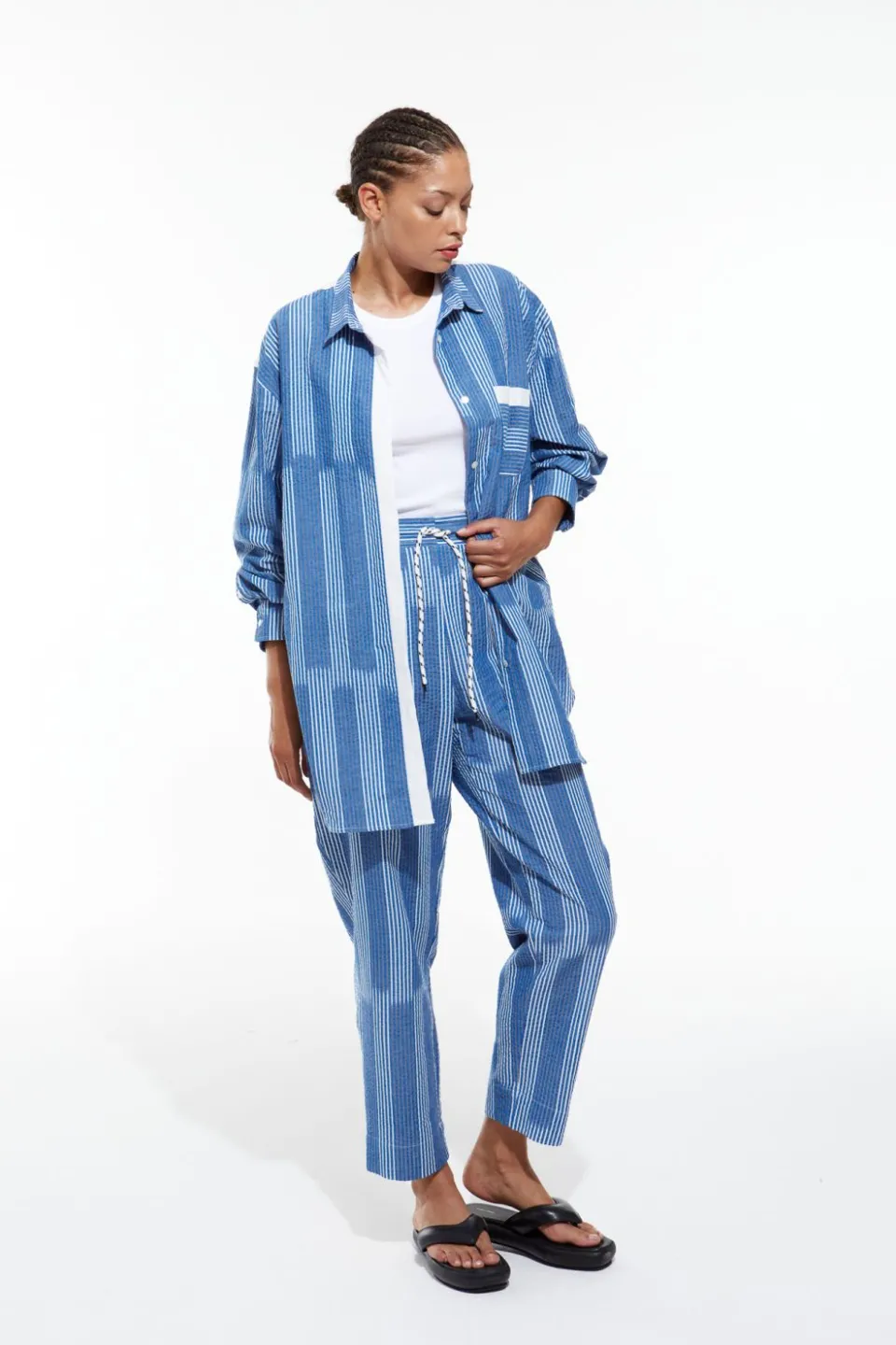 Hot Mapoésie Pantalon Brando Lueur Bleu
