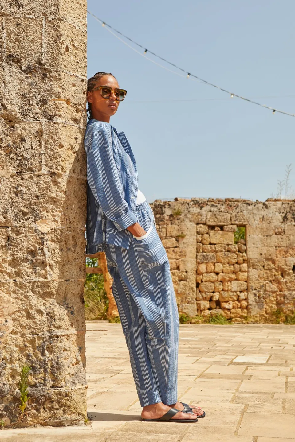 Hot Mapoésie Pantalon Brando Lueur Bleu