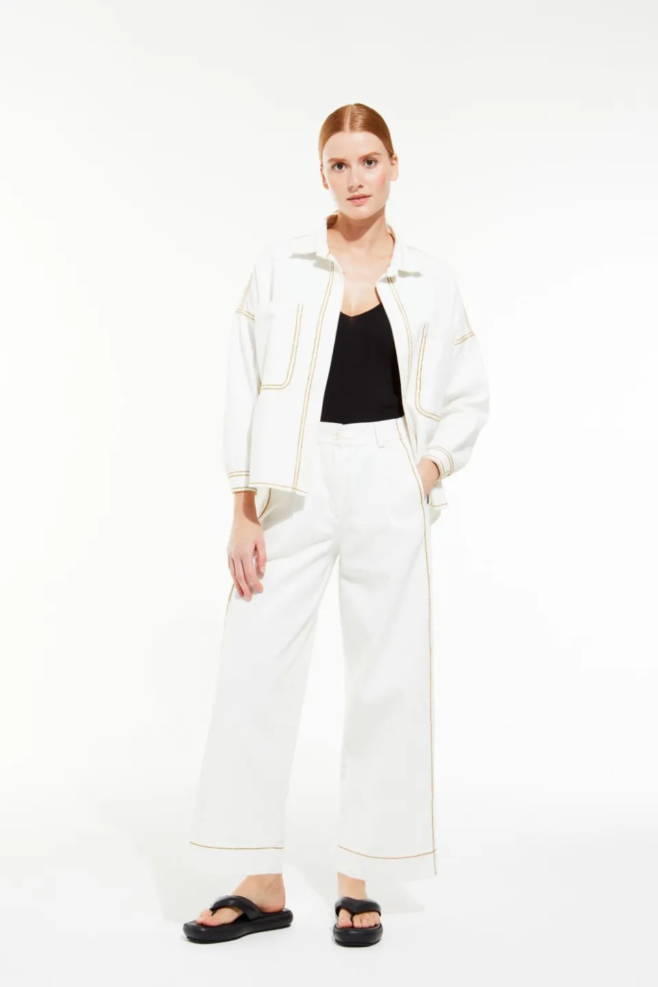 Clearance Mapoésie Pantalon Victor Dune Naturel