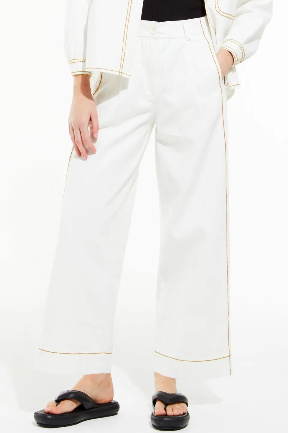 Clearance Mapoésie Pantalon Victor Dune Naturel