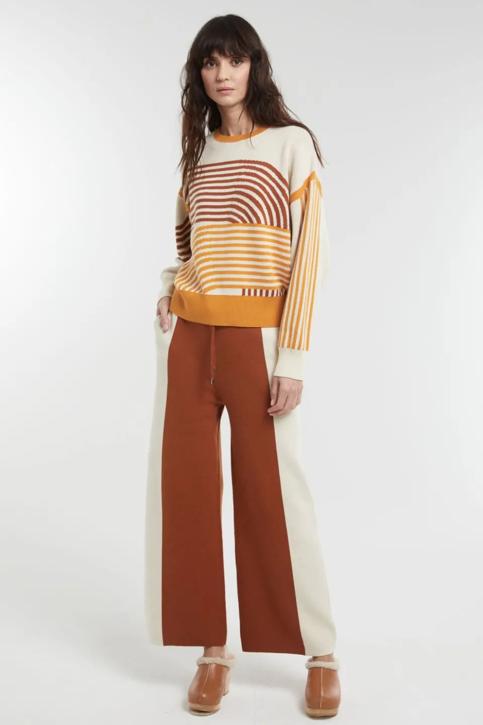 Outlet Mapoésie Pull Axel Zen Ecru Caramel