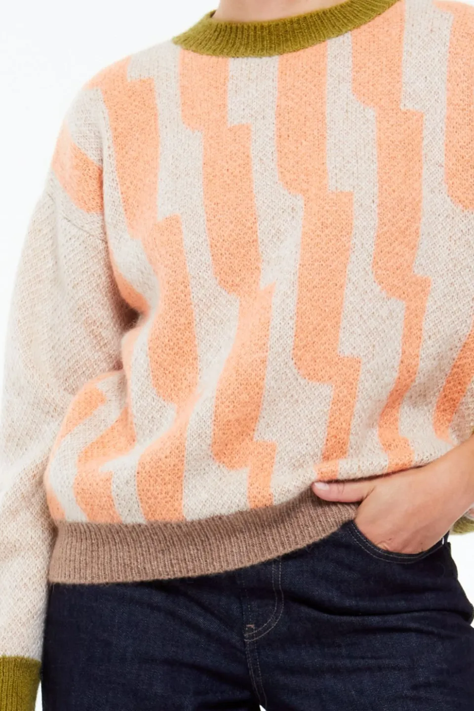 New Mapoésie Pull Icone Céleste Pêche