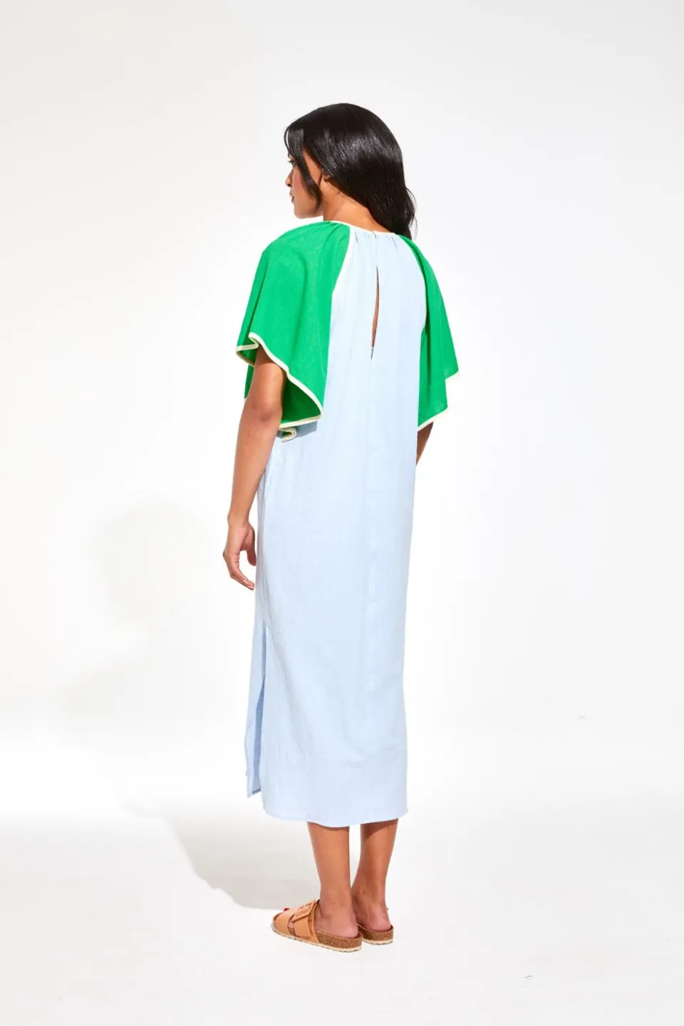 Sale Mapoésie Robe Beth Zephyr Bleu Vert