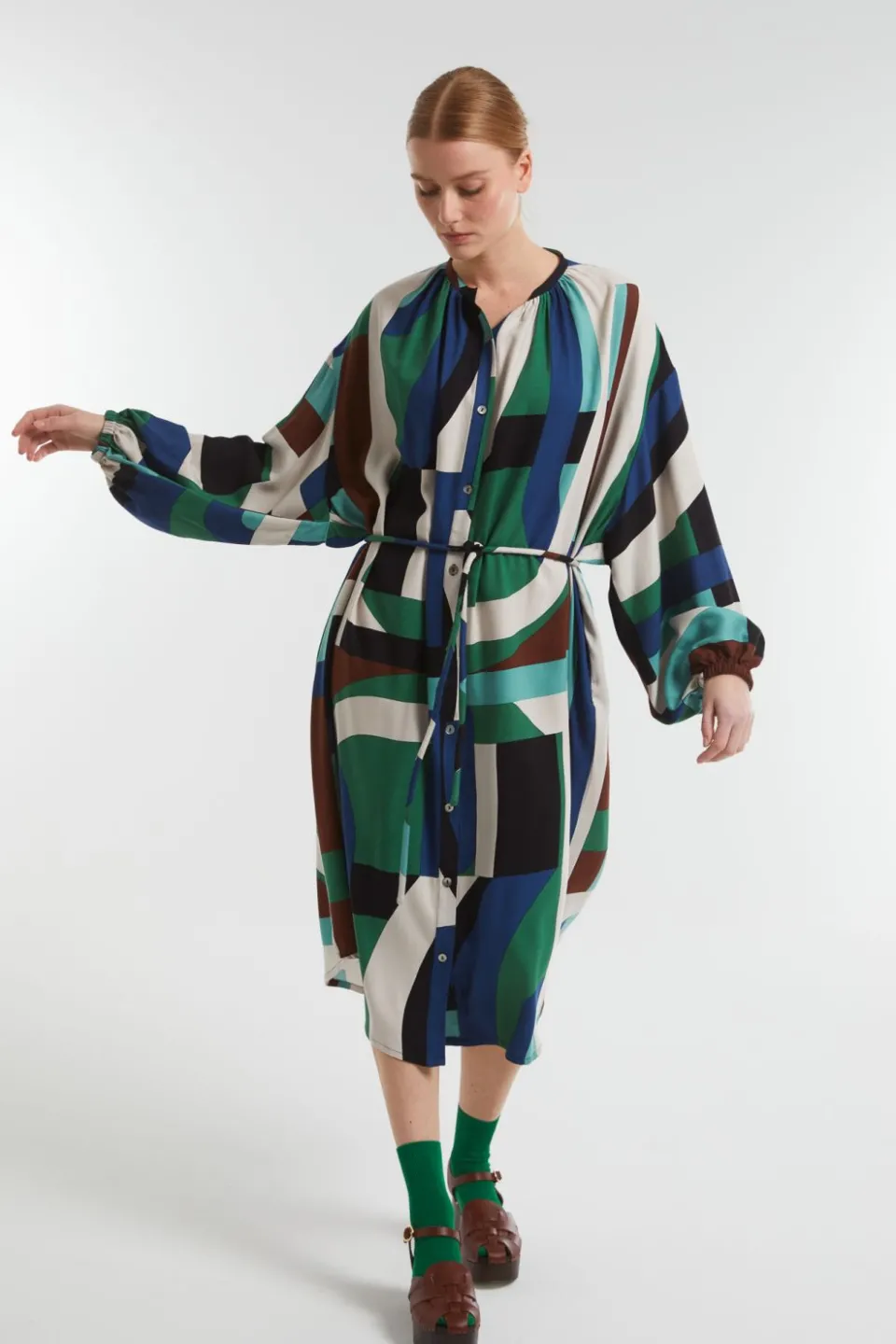 Fashion Mapoésie Robe Paradis Supersonic Bleu Vert